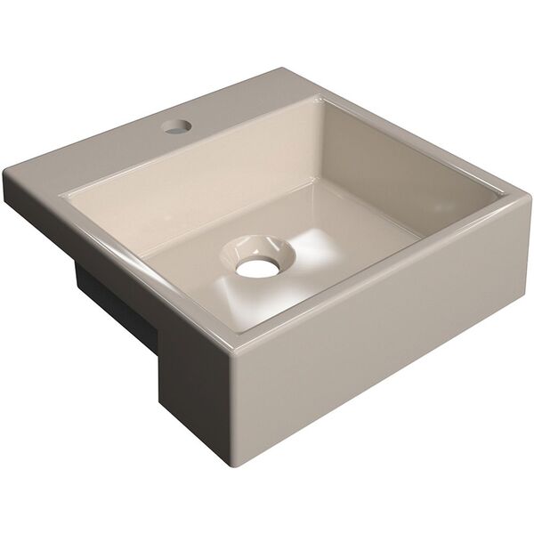 Cuba De Semi Encaixe Quadrada C01 Para Banheiro Xq355 Bege -
