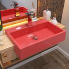 Cuba De Semi Encaixe Retangular C01 Para Banheiro Xrt55 Rosa