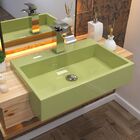 Cuba De Semi Encaixe Retangular C01 Para Banheiro Xrt55 Verde