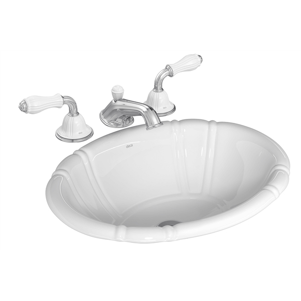 Cuba de Sobrepor Cerâmica Oval Branca 19x47x37cm L.49.17 Deca