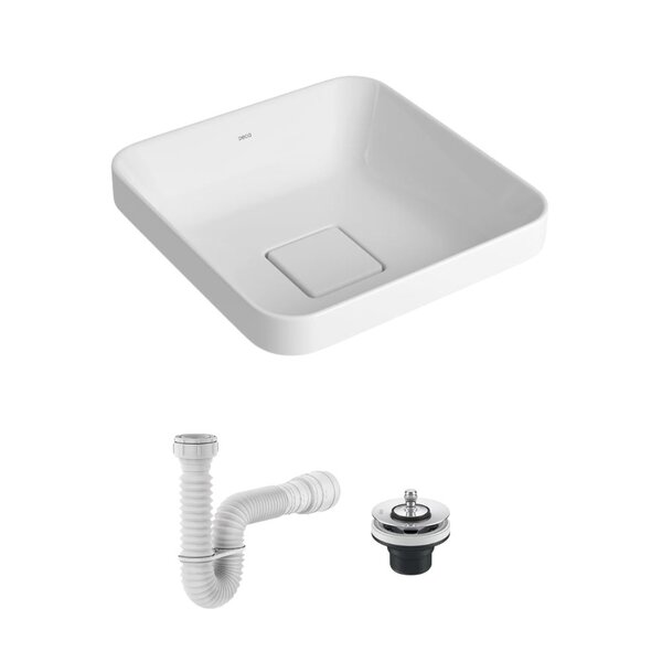 Cuba De Sobrepor Deca Slim 30x30 Quadrada Branca + Válvula +