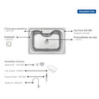 Cuba De Sobrepor Em Aço Inox Tramontina Morgana 60 Fx Com Aca
