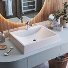 Cuba De Sobrepor Retangular Para Banheiro E Lavabo C011 Placa