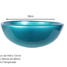 Cuba De Vidro 30cm Verde Mar