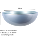 Cuba De Vidro 35cm Prata