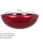Cuba De Vidro 35cm Vinho