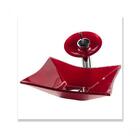 Cuba De Vidro 39cm + Torneira Cascata + Valvula - Kit Vinho