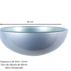 Cuba De Vidro 42cm Prata