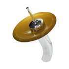 Cuba De Vidro Abaulada 45cm Dourado Real + Valvula + Torneira