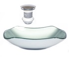 Cuba De Vidro Abaulada 45cm Prata + Valvula Click