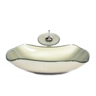 Cuba De Vidro Abaulada 51cm Champanhe + Valvula + Torneira Ca