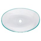 Cuba De Vidro Apoio Incolor Oval Glass Mosaic Transparente
