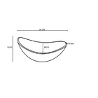 Cuba De Vidro Oval 38cm Branco Fosco