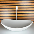 Cuba De Vidro Oval 38cm Branco Fosco