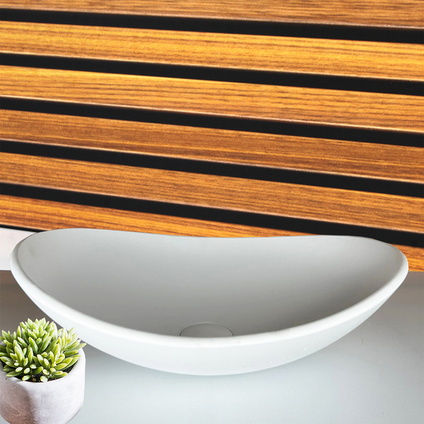 Cuba De Vidro Oval 38cm Branco Fosco