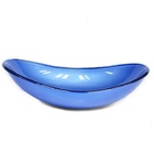 Cuba De Vidro Oval 47cm Azul Escuro