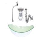 Cuba De Vidro Oval 47cm Branca + Válvula Click + Torneira De