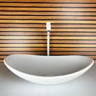 Cuba De Vidro Oval 47cm Branco Fosco