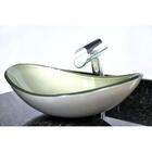 Cuba De Vidro Oval 47cm Champanhe + Válvula Click