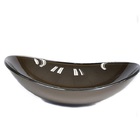 Cuba De Vidro Oval 47cm Marrom