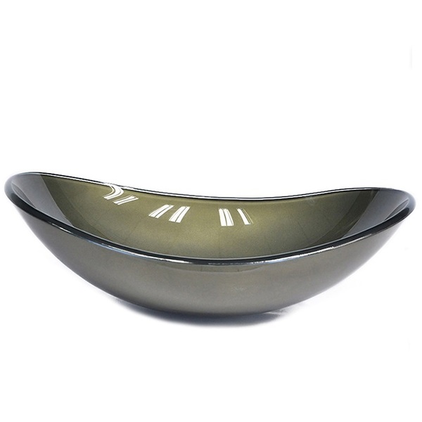 Cuba De Vidro Oval 47cm Ouro Envelhecido