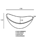 Cuba De Vidro Oval 47cm Preta