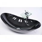 Cuba De Vidro Oval 47cm Preta