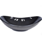 Cuba De Vidro Oval 47cm Preta