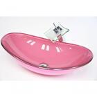 Cuba De Vidro Oval 47cm Rosa