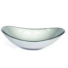 Cuba De Vidro Oval 55cm  Prata