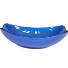 Cuba De Vidro Oval Chanfrada 51cm Azul Escuro