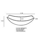 Cuba De Vidro Oval Chanfrada 51cm Marrom