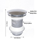 Cuba De Vidro Oval Chanfrada 51cm Marrom + Valvula Click + To