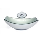 Cuba De Vidro Oval Chanfrada 51cm Prata + Valvula + Torneira