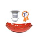 Cuba De Vidro Oval Chanfrada 51cm Vermelho Ferrari + Valvula