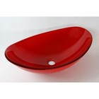 Cuba De Vidro Oval Para Lavabos E Banheiros - Vermelho - Lms-