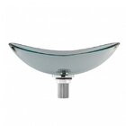 Cuba De Vidro Oval Vitreo 48x31cm Com Válvula Astra