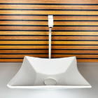 Cuba De Vidro Quadrada 30cm Branco Fosco