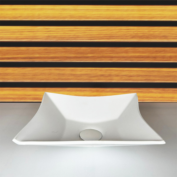 Cuba De Vidro Quadrada 35cm Branco Fosco