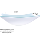 Cuba De Vidro Quadrada Branco