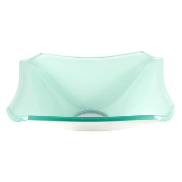 Cuba De Vidro Quadrada Chanfrada 30cm Branca