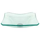 Cuba De Vidro Quadrada Chanfrada 30cm Jateada