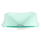 Cuba De Vidro Quadrada Chanfrada 34cm Branca