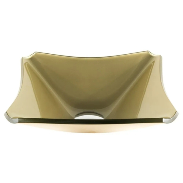 Cuba De Vidro Quadrada Chanfrada 34cm Champanhe