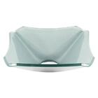 Cuba De Vidro Quadrada Chanfrada 34cm Prata