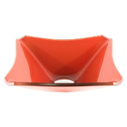 Cuba De Vidro Quadrada Chanfrada 34cm Vermelho Ferrari