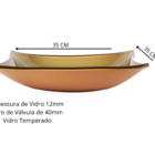 Cuba De Vidro Quadrada Dourado