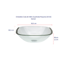 Cuba de Vidro Quadrada Pequena Incolor,com Válvula Click, Sif