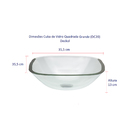 Cuba de Vidro Quadrada Verde,com Válvula Click, Sifão e Torne