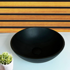 Cuba De Vidro Redonda 30cm Preto Fosco